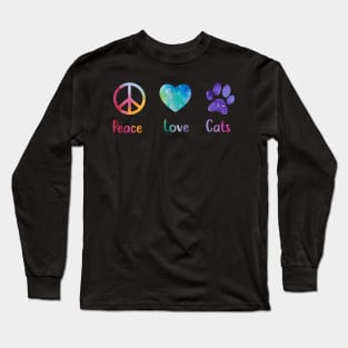 Peace Love Cats Peace Sign Long Sleeve T-Shirt